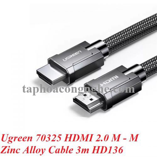 Ugreen 70325 3M 2.0 4K 60Hz 18Gbps màu đen Cáp HDMI chống nhiễu độ phân giải Cao HD136 30070325